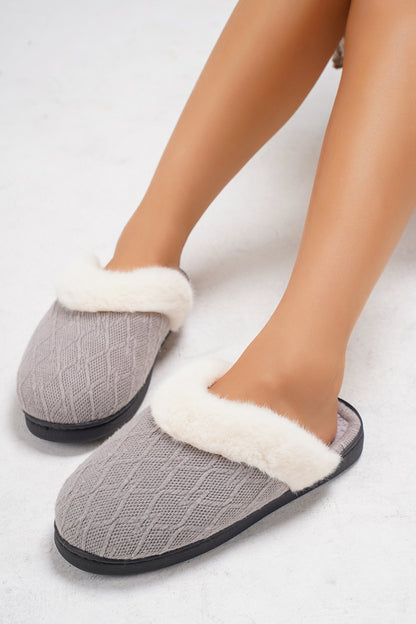 Thermal Faux Fur Round Toe Slippers