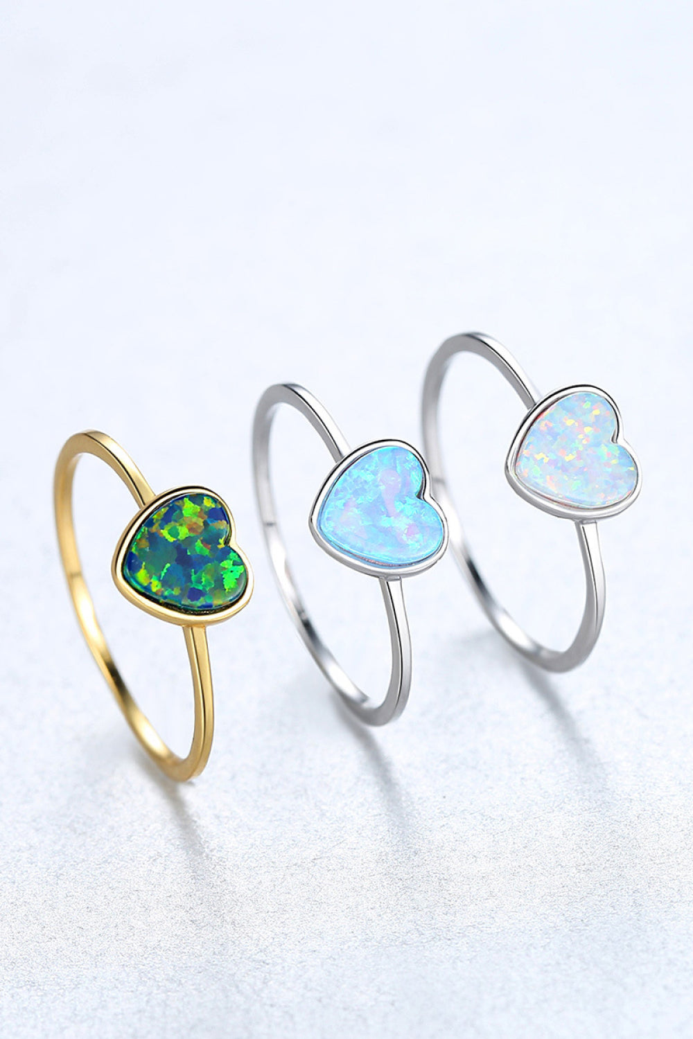 Opal Heart 925 Sterling Silver Ring