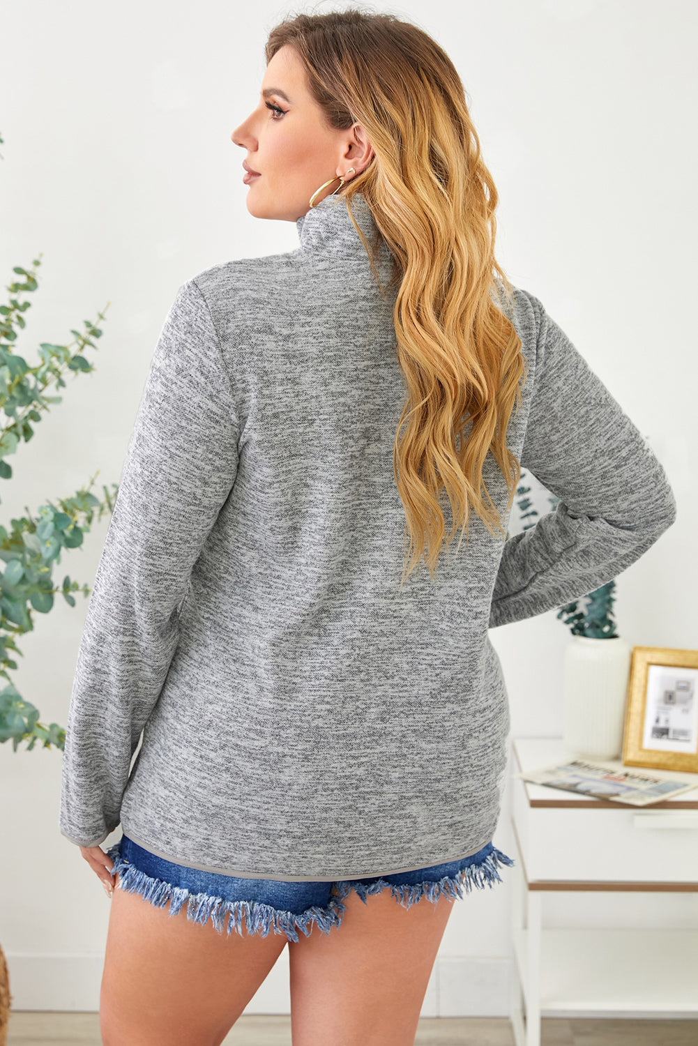 Heathered Quarter Zip Pullover