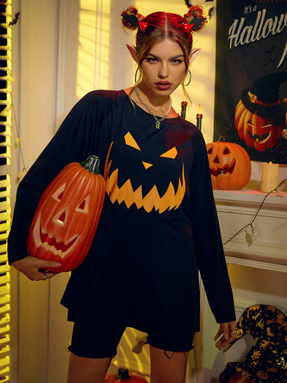 Round Neck Jack-o'-lantern Graphic T-Shirt