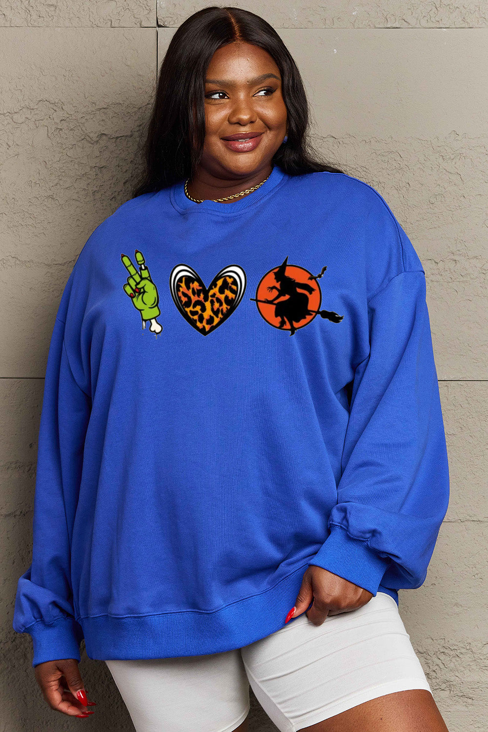 Simply Love Full Size Drop Shoulder Graphic Sweatshirt