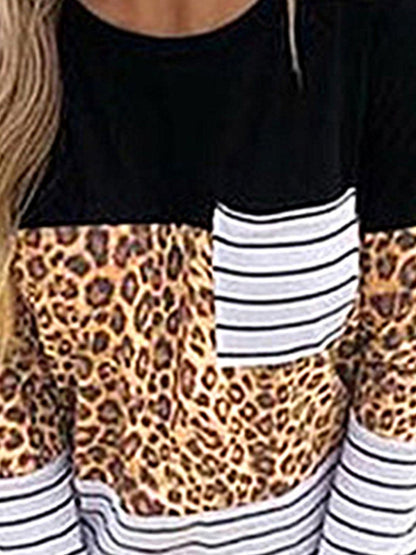 Leopard Striped Long Sleeve T-Shirt