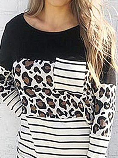 Leopard Striped Long Sleeve T-Shirt